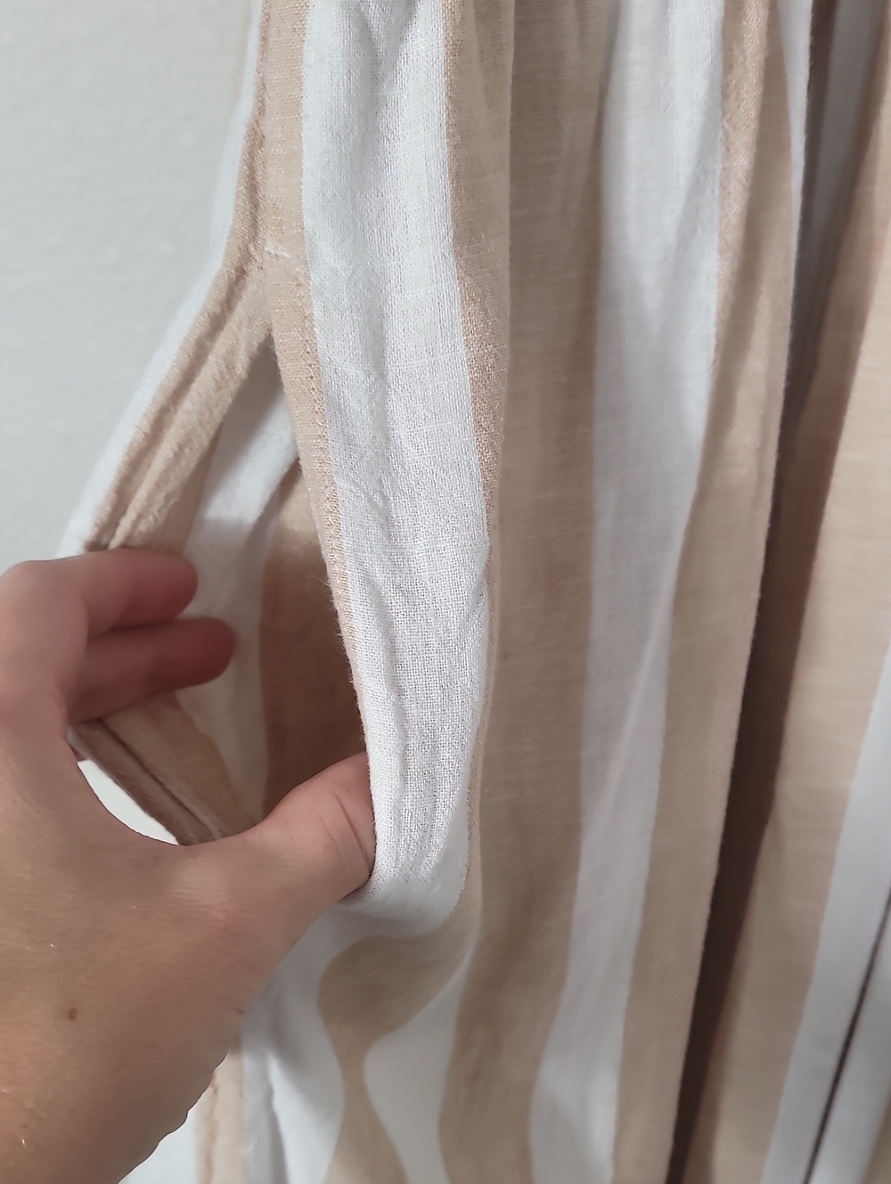 Crown & Ivy Linen Blend Striped Maxi Dress Size 12 Pockets Coastal - Picture 6 of 11